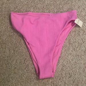 NWT Aerie pink bikini bottoms ribbed size medium
